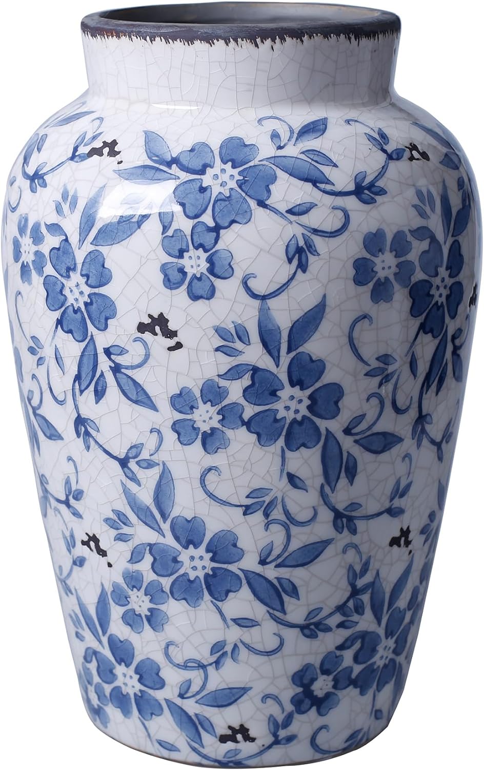 Vintage Blue and White Vase Porcelain Flower Vase Ceramic for Home Christmas Decor Rustic