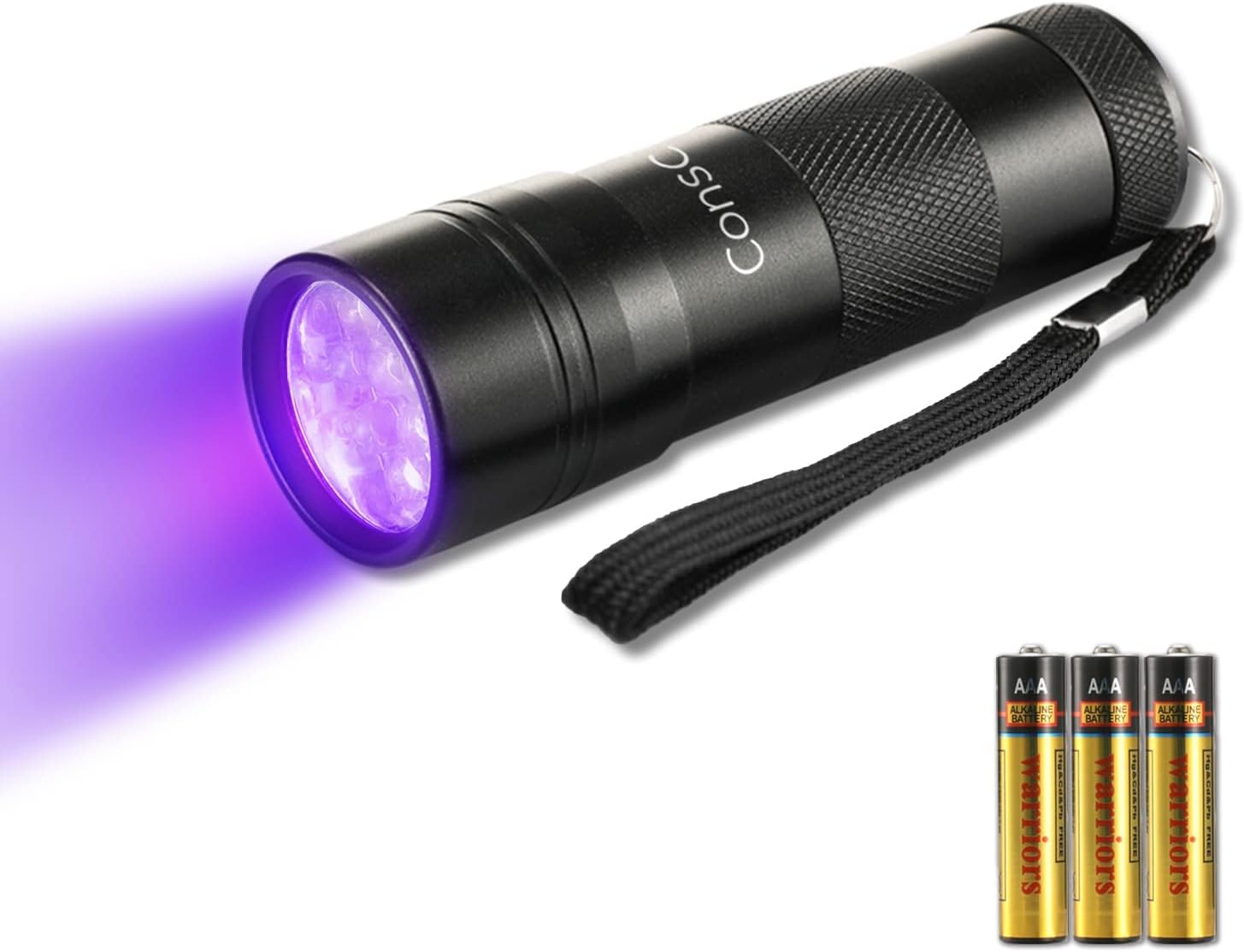 UV Flashlight Black Light, Consciot 12 LED 395nm Ultraviolet Blacklight, Portable Mini Torch Light Pet Urine Detector for Dog/Cat Urine, Dry Stains, Bed Bug, Matching with Pet Odor Eliminator