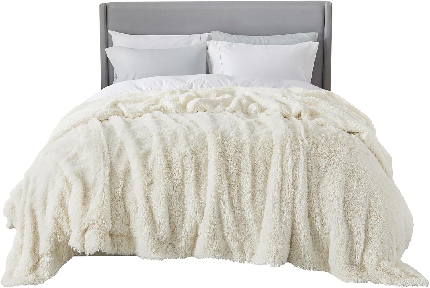 Bedsure Soft and Thick Faux Fur Blanket - Fuzzy, Fluffy, Shaggy Sherpa, Cozy Warm Decorative Gift, Blanket for Bed, 90x90 Inches, 640 GSM