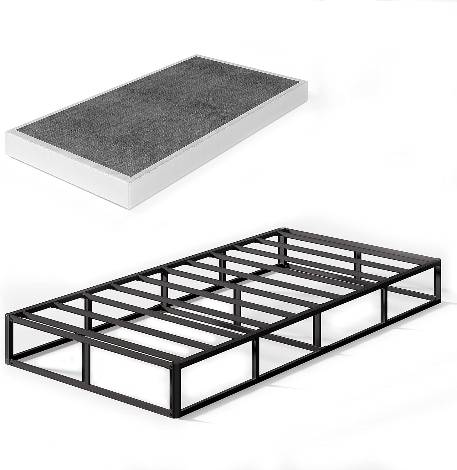 THEOCORATE 7 Inch Twin Box Spring, Metal High Profile Spring, Heavy Duty Mattress Foundation, Easy Clean Cover, Quiet, Non-Slip, Simple Assembly