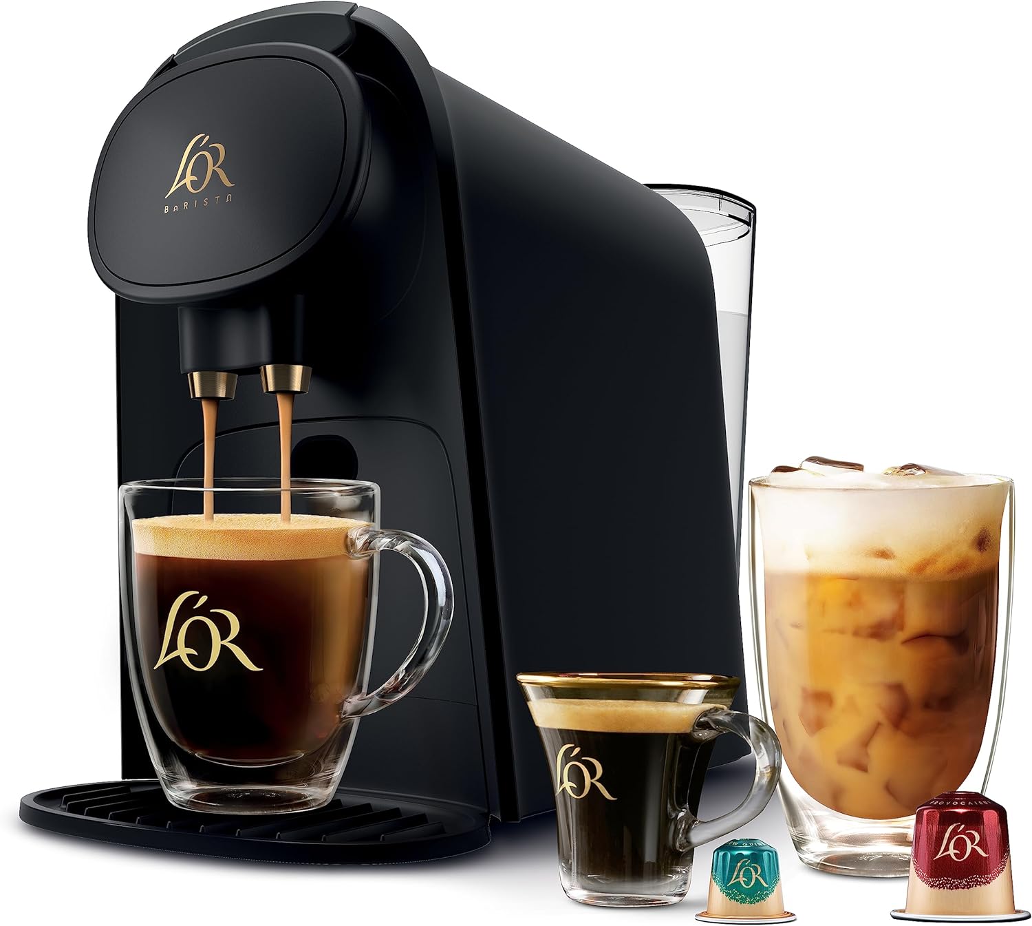 I used a Nespresso Essenza for 7 years and 5,000 cups of coffee. Yes I kept count. When it died, I replaced it with a Nespresso Mini. It died after 1 week and 6 cups. So I returned it and ordered the L'Or Barrista. It died after 4 days and 3 cups. So I called L'Or customer service to report the problem. I had a new machine in 2 days.I have used the machine for a couple weeks. It is considerably larger than the 2 Nespresso machines. But it produces both espresso and conventional coffee. And the w