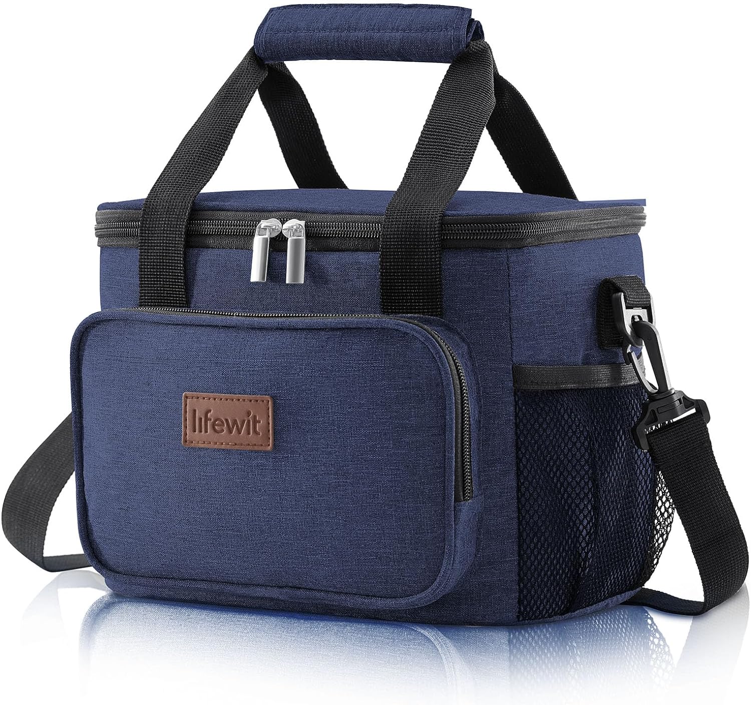 Lifewit Medium Lunch Bag Insulated Lunch Box Soft Cooler Cooling Tote for Adult Men Women, Dark Blue 12-Can (8.5L)