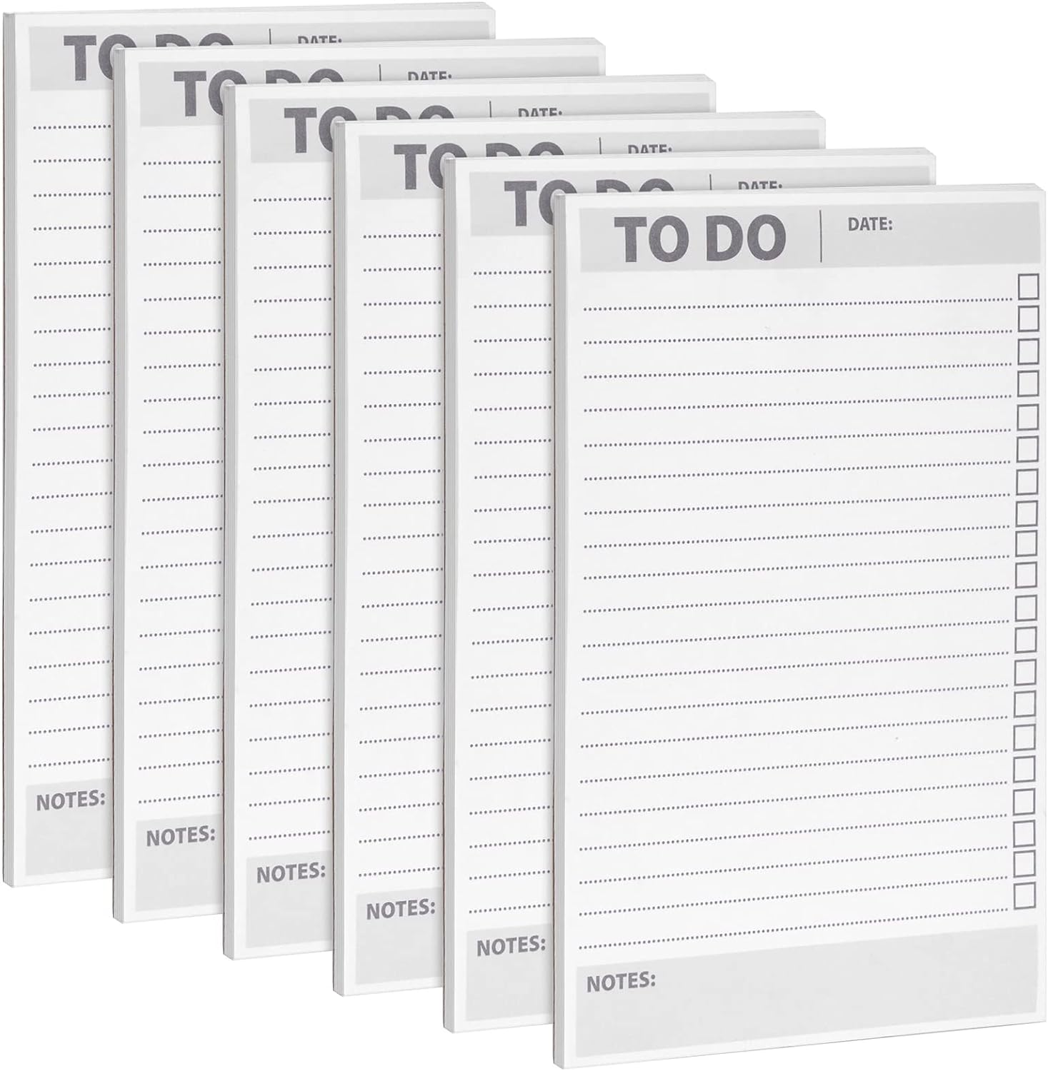 6 Pack To Do List Notepads, Daily Reminder Checklist (8.5 x 5.5 In, 60 Sheets Each)