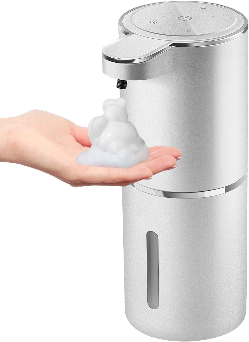 Gotofine Automatic Foaming Soap Dispenser,4-Level Adjustable Foam, Wall Mount Soap Dispenser,USB Rechargeable,12.8oz/ 380ml,Touchless Hand & Dish Soap Dispenser for Bathroom, Kitchen,Hotel, Restaurant