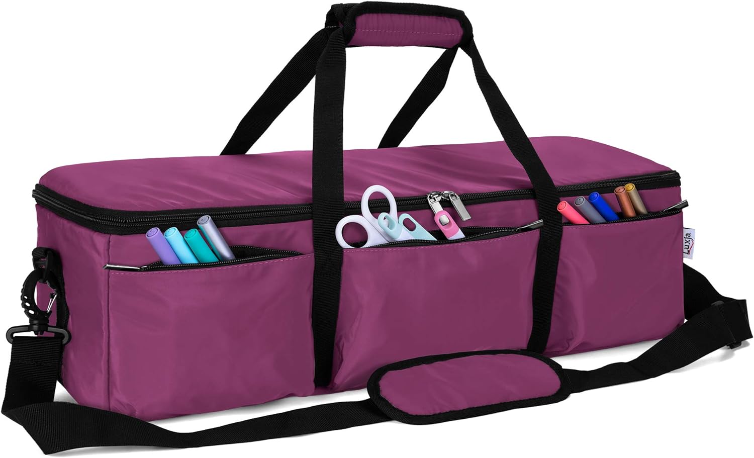 LUXJA Carrying Case Compatible with Cricut Explore Air (Air2) and Maker, Foldable Bag Compatible with Cricut Explore Air (Air2) and Supplies (Bag Only), Burgundy