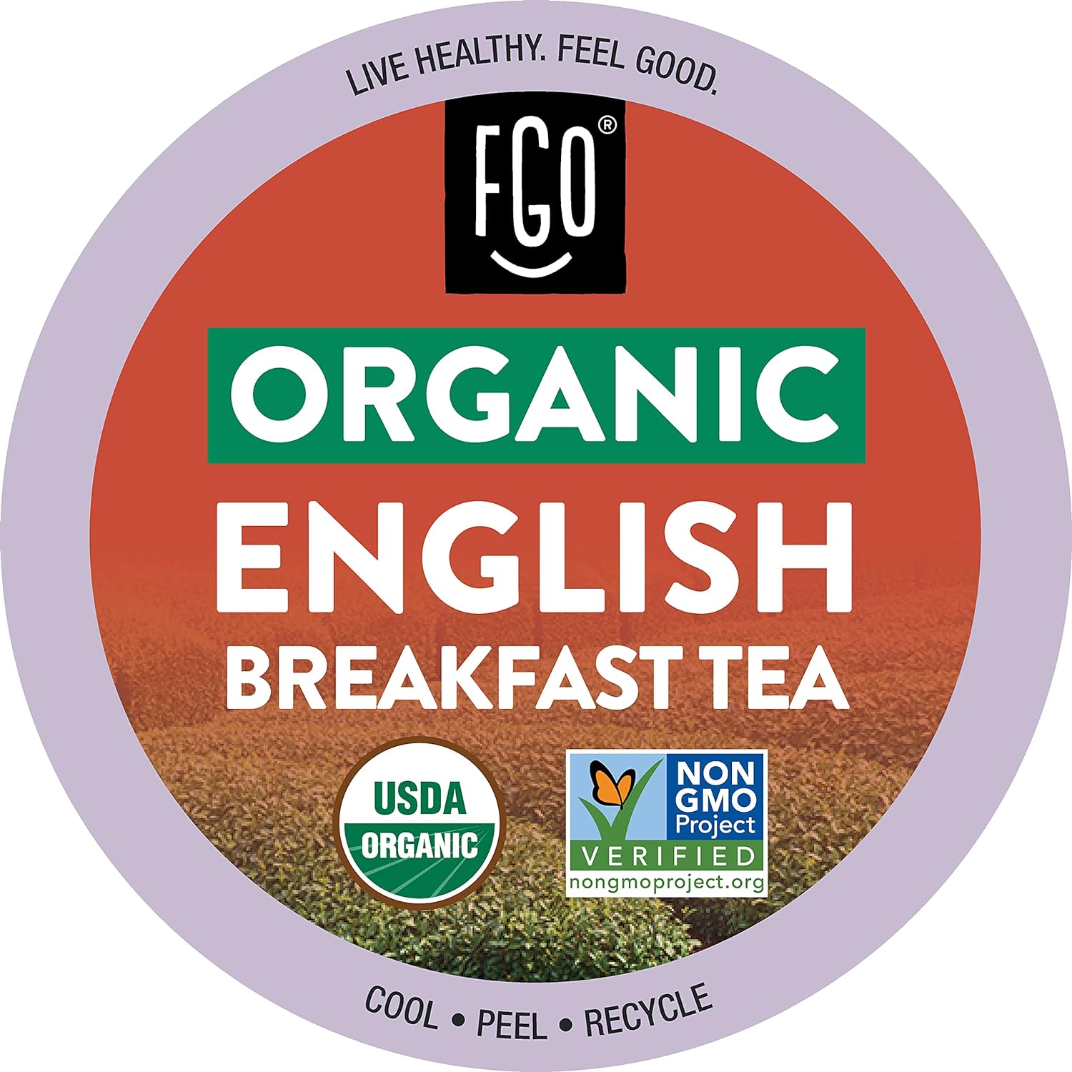 Organic English Breakfast Tea K-Cup Pods, 24 Pods by FGO - Keurig Compatible - Naturally Occurring Caffeine, Premium English Breakfast Black Tea is USDA Organic, Non-GMO, & Recyclable