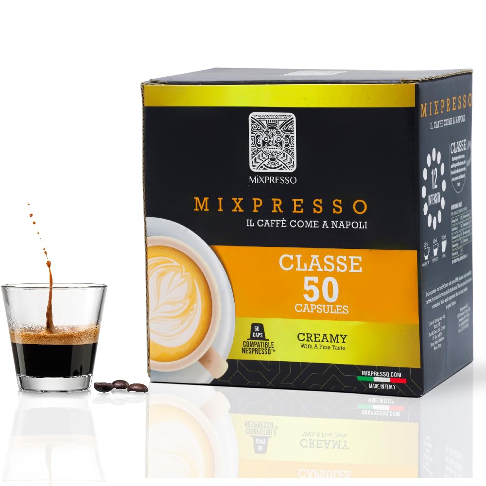 Nespresso Capsules (Compatible) - Coffee from Italy - by Mixpresso (50 Capsules, Classe: Medium)