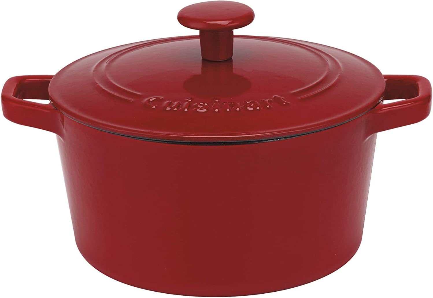 Cuisinart Chef' Classic Enameled Cast Iron 3-Quart Round Covered Casserole, Cardinal Red