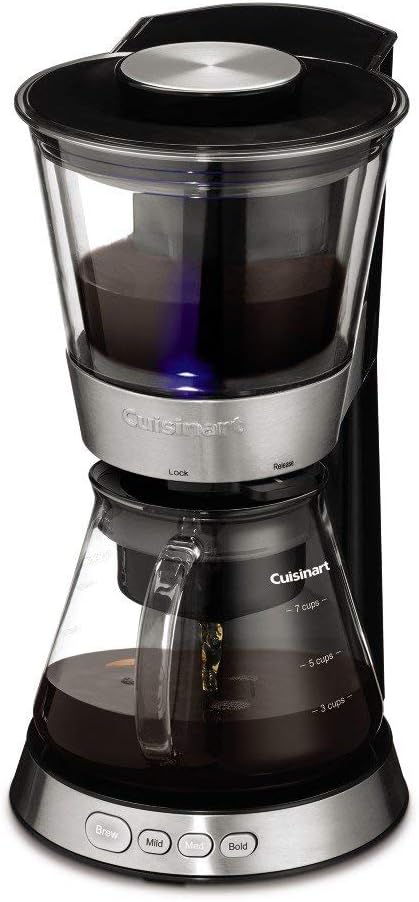 Cuisinart DCB-10P1 Automatic Cold Brew Coffeemaker with 7-Cup Glass Carafe, Silver and Black