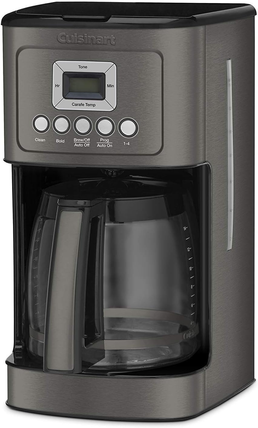 Cuisinart Coffee Maker, Perfecttemp 14-Cup Glass Carafe, Programmable Fully Automatic for Brew Strength Control & 1-4 Cup Setting, Black, Stainless Steel, DCC-3200BKSP1