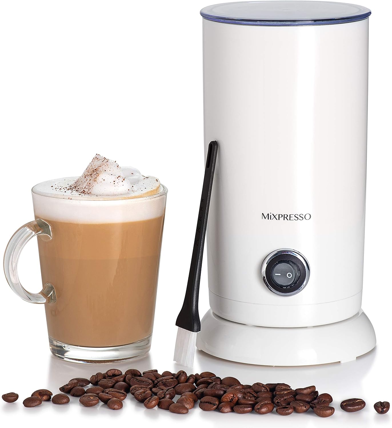 Mixpresso Electric Milk Frother - Latte Art Steamer, Electric Cappuccino Machine And Milk Warmer, Hot Foam Maker and Milk Warmer for Latte, Cappuccinos, Macchiato, Hot Chocolate Milk