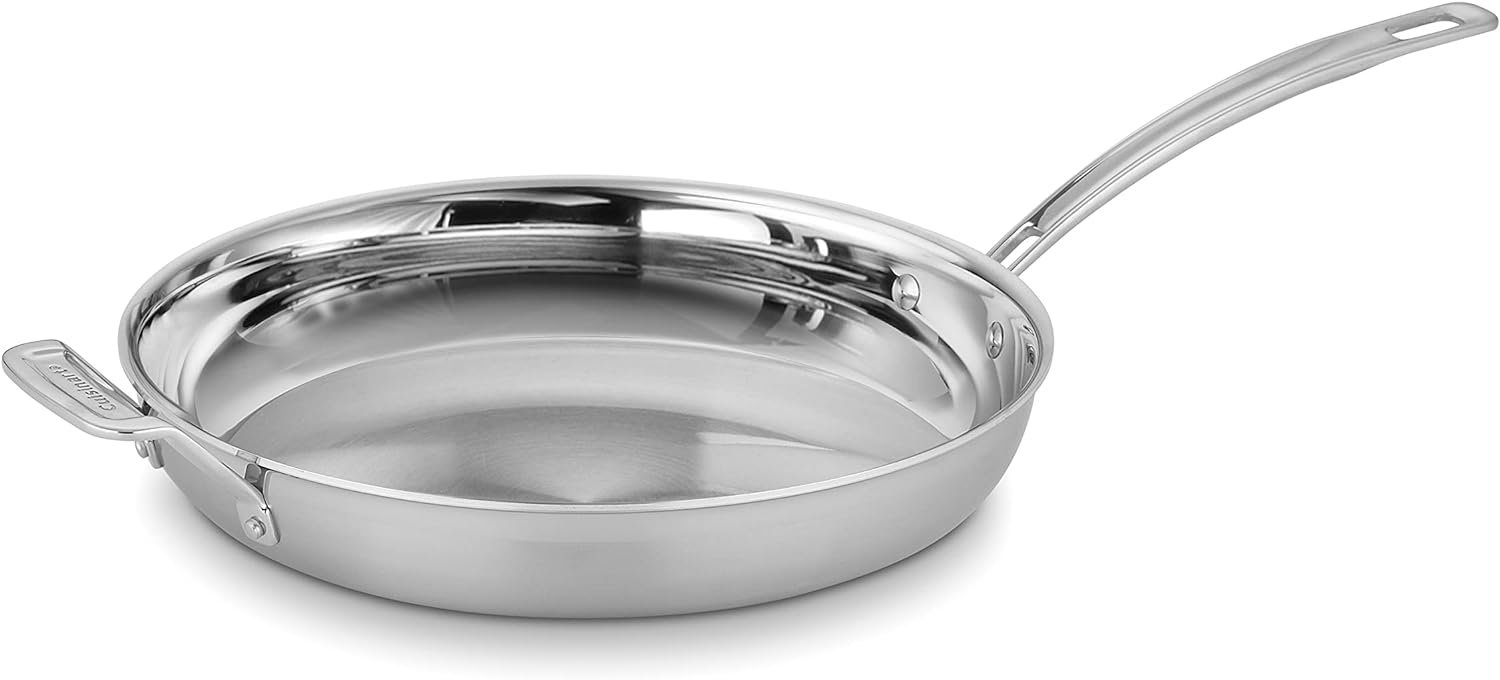 Cuisinart MultiClad Pro 12 w/Helper Handle Skillet, Inch, Stainless Steel