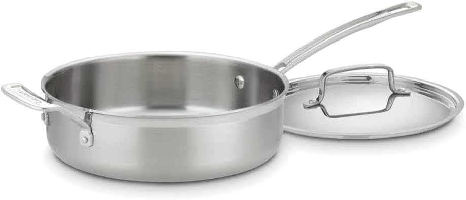 Cuisinart MCP33-24HN MultiClad Pro Stainless 3-1/2-Quart Saute with Helper and Cover Skillet, 3.5-Quart, Saut Pan w/Helper & Cover