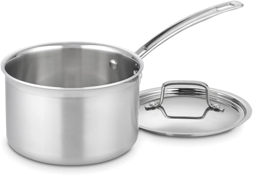 Cuisinart MCP193-18N Multiclad Pro Triple Ply Stainless 3-Quart Skillet, Saucepan w/Cover