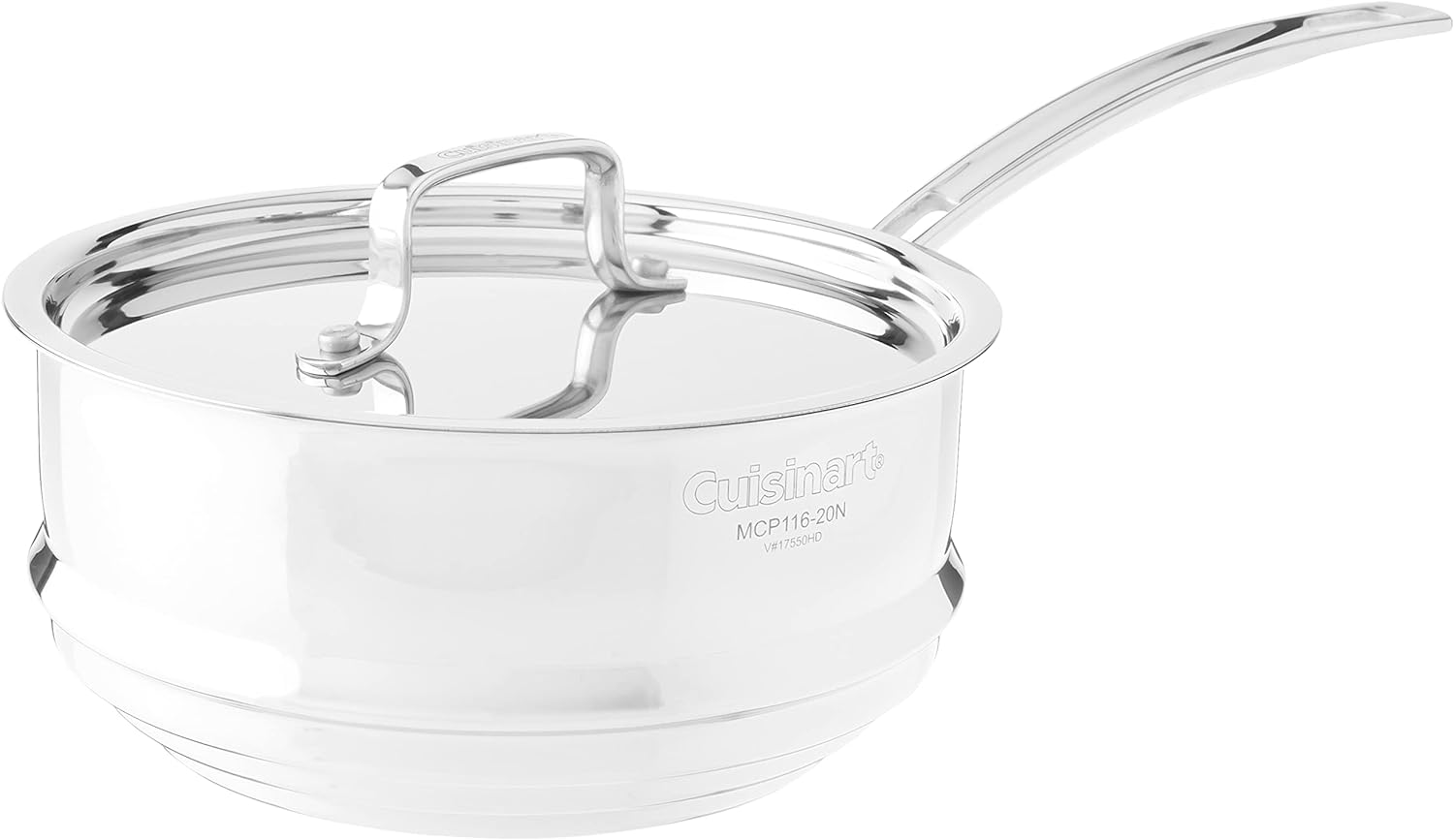 Cuisinart MCP116-20N MultiClad Pro Stainless Skillet, 20-cm, Universal Steamer w/Cover