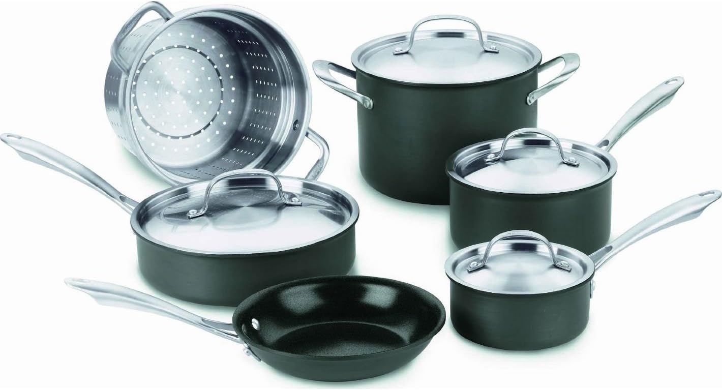 Cuisinart GG-10 Hard Anodized 10-Piece Set GreenGourmet, Black