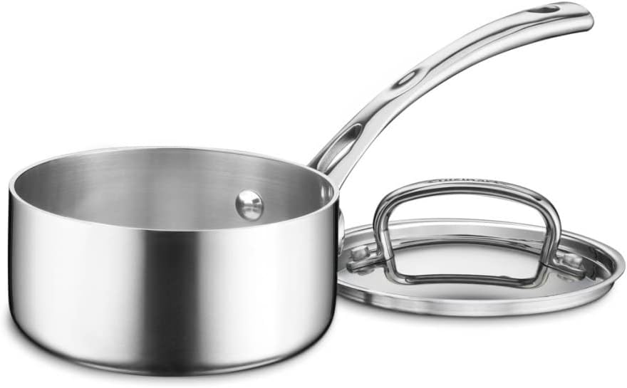 Cuisinart French Classic Tri-Ply Stainless 1-Quart Saucepan with Cover,Silver