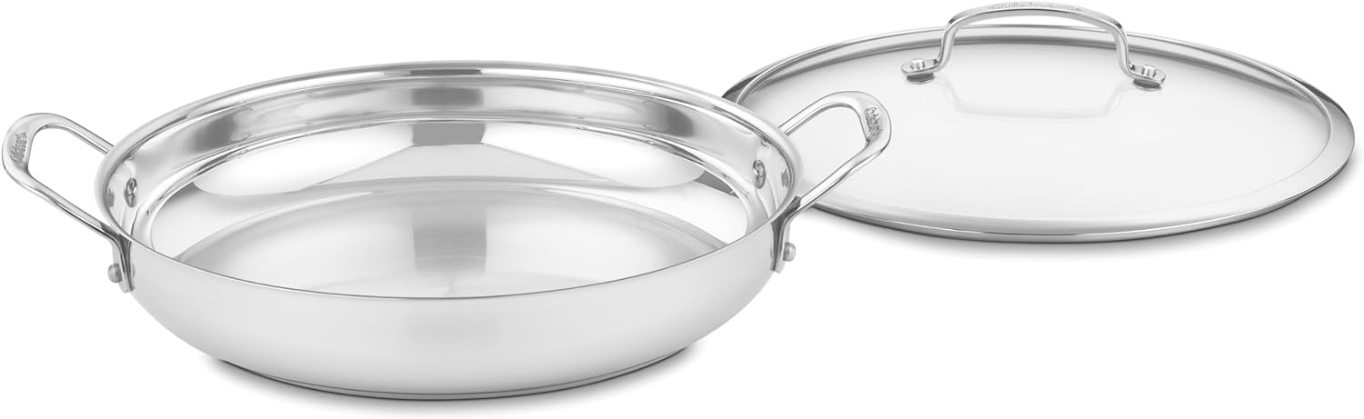 Cuisinart Contour Stainless 12-Inch Everyday Pan with Glass Cover