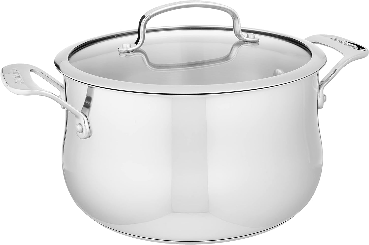 Cuisinart Contour Stainless 5-Quart Dutch Oven with Glass Cover, Silver