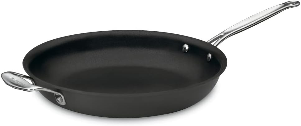 Cuisinart Chef' Classic Nonstick Hard-Anodized 12-Inch Open Skillet with Helper Handle, Black