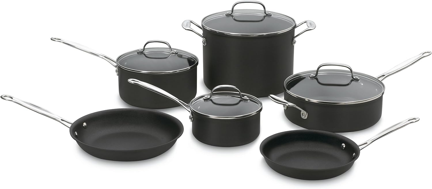 Cuisinart 66-10 Chef' Classic 10-Piece Cookware Set Nonstick-Hard-Anodized