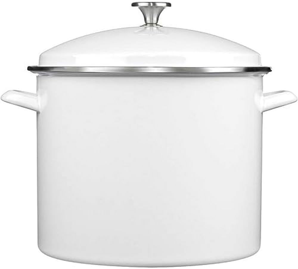 Cuisinart Enamel Stockpot with Cover, 16-Quart, White