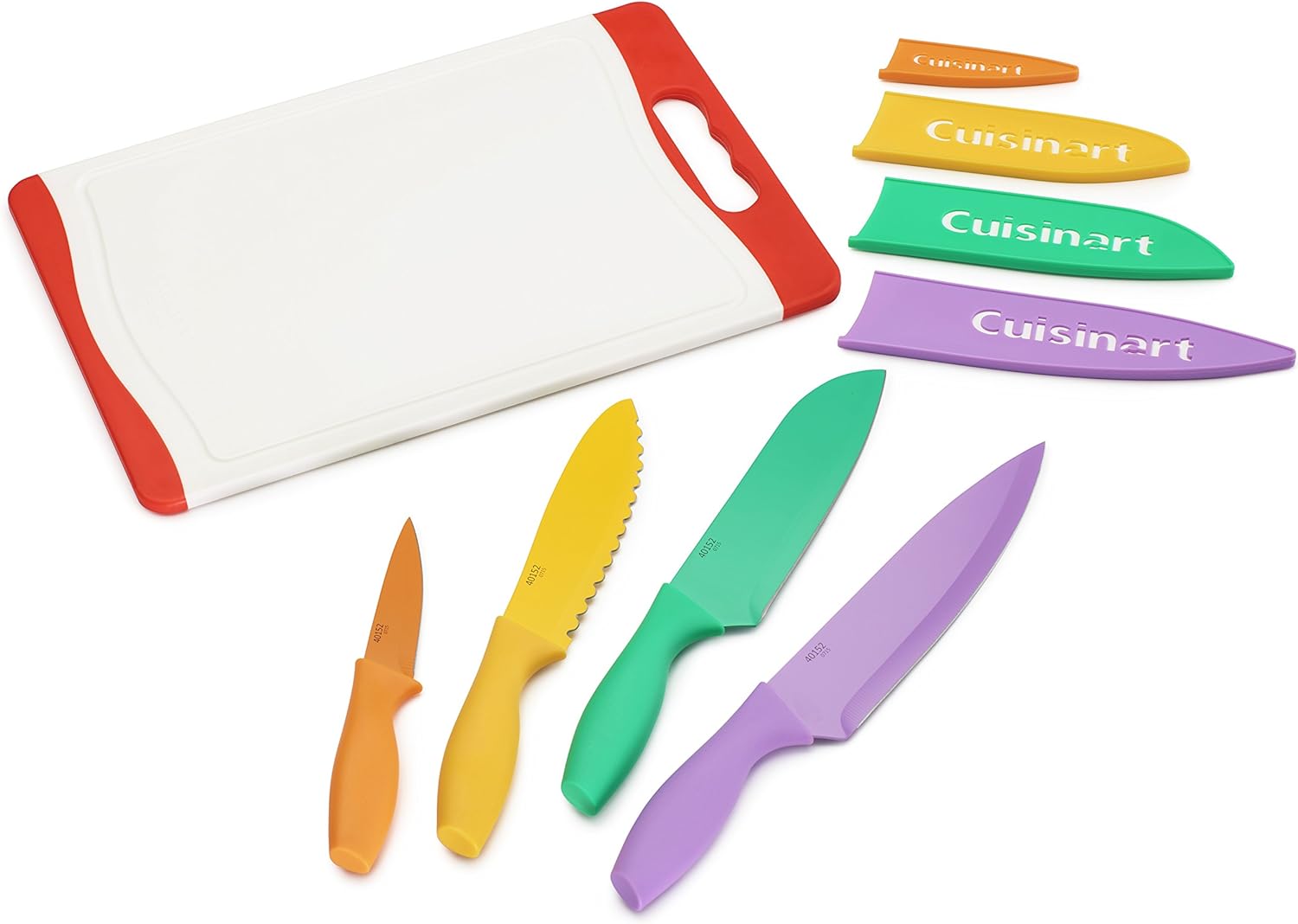 Cuisinart C55CB-9PR Advantage Color Collection 9-Piec Cutlery Set and Cutting Board, Multicolor