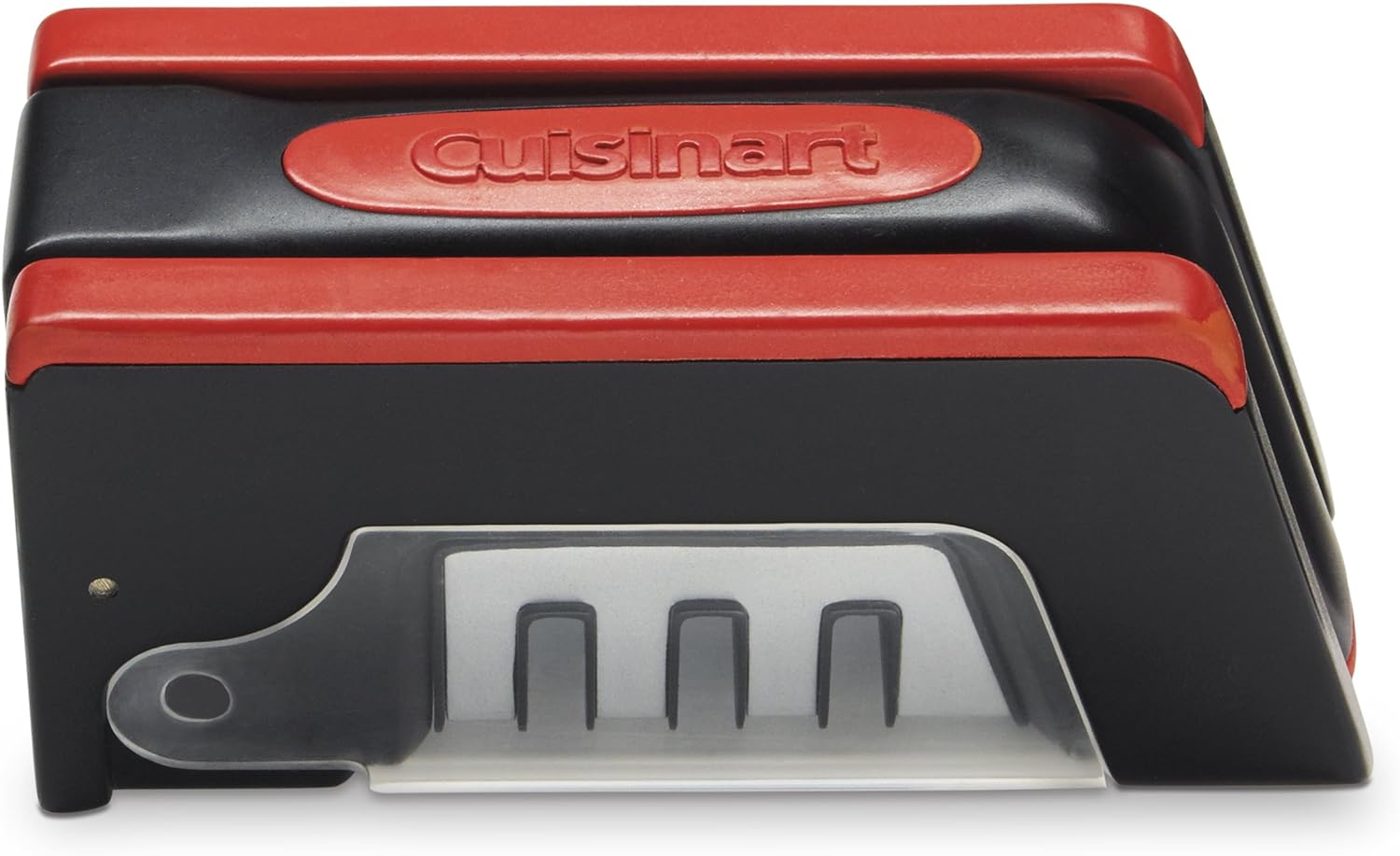 Cuisinart C77SHP-3S 3-Slot Foldable Knife Sharpener, Black/Red