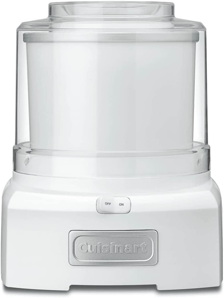 Cuisinart Ice Cream Maker Machine, 1.5 Quart Sorbet, Frozen Yogurt Maker, Double Insulated, White, ICE-21P1