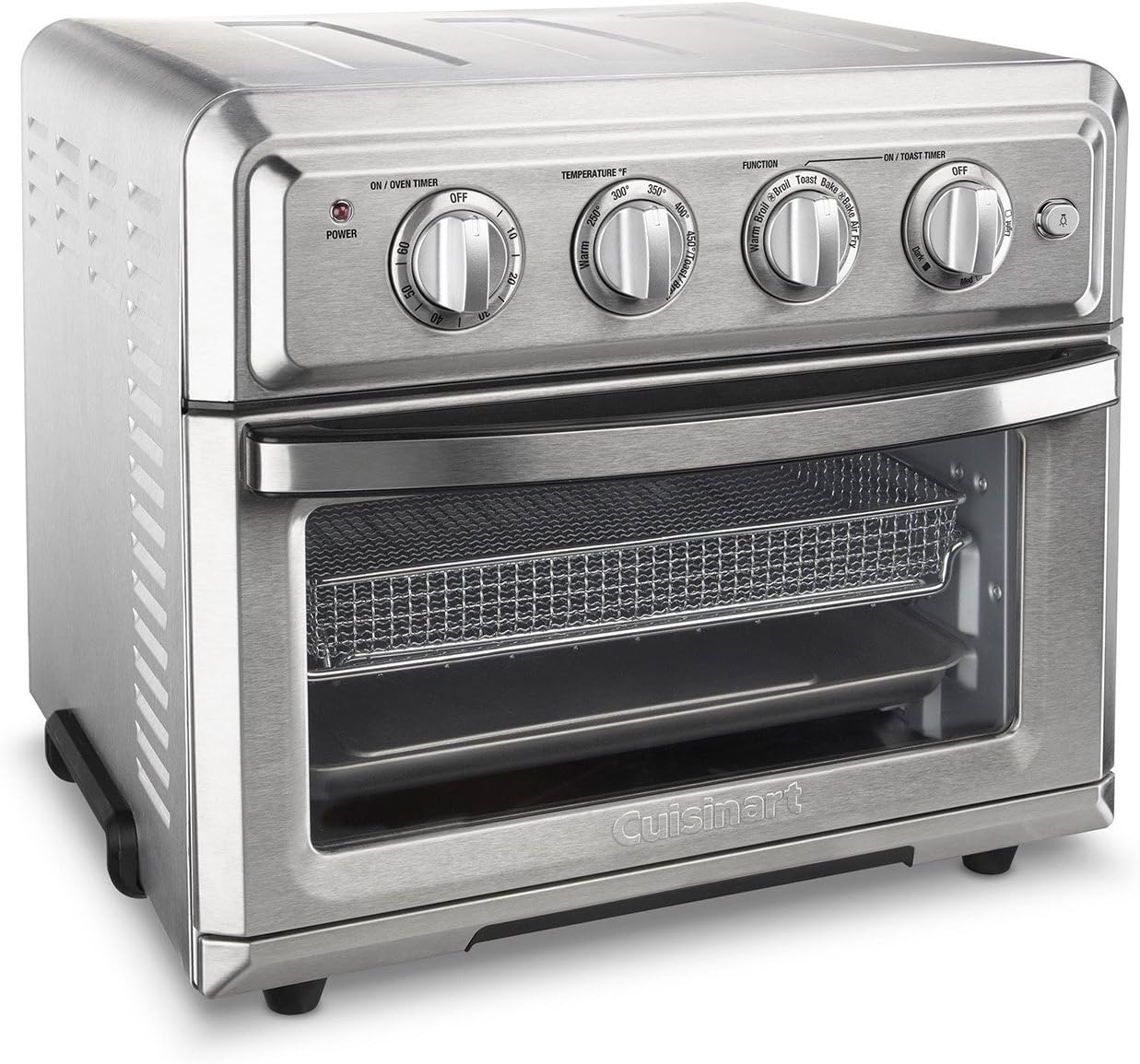 Air Fryer + Convection Toaster Oven by Cuisinart, 7-1 Oven with Bake, Grill, Broil & Warm Options, Stainless Steel, TOA-60