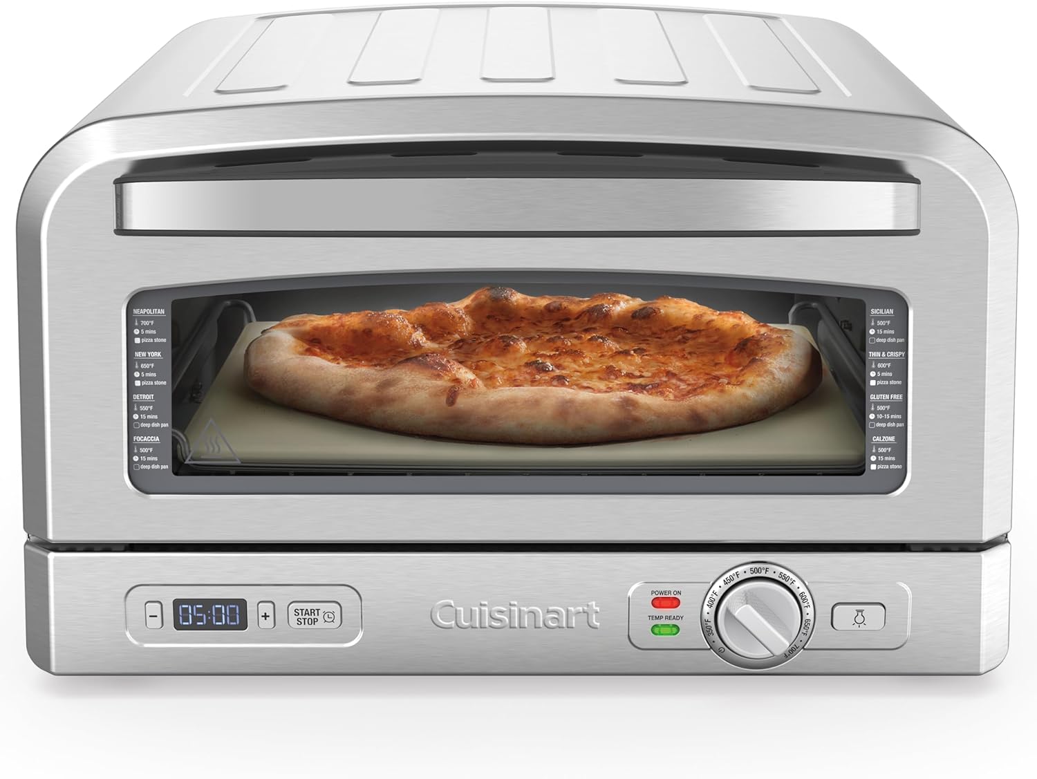 Cuisinart Indoor Pizza Oven  Bake 12 Pizzas in Minutes  Portable Countertop Pizza Oven  Stainless Steel - CPZ-120