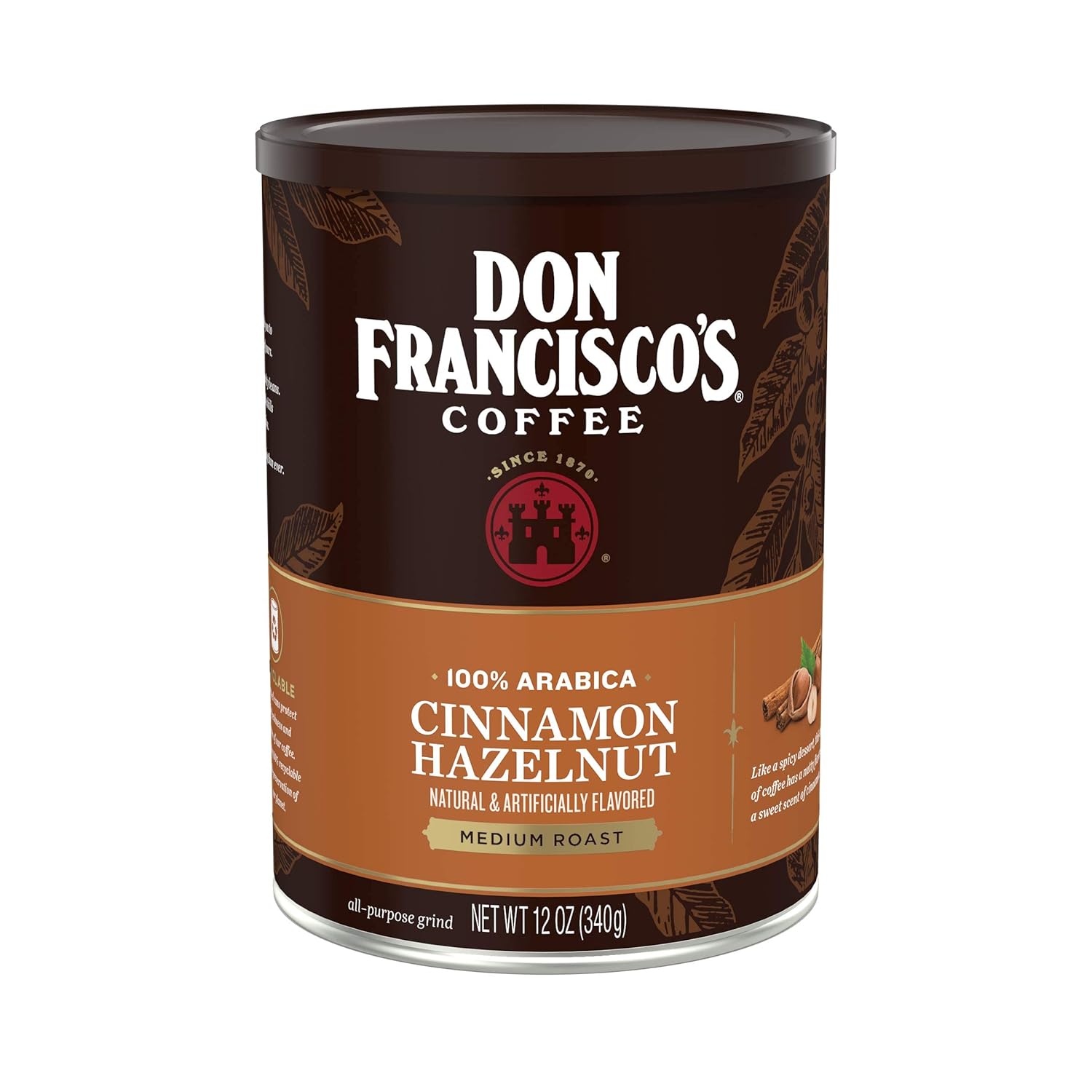 Don Francisco' Cinnamon Hazelnut Flavored Ground Coffee, 12 oz can