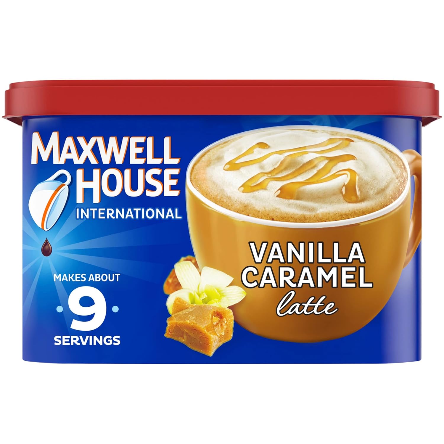 Maxwell House International Vanilla Caramel Latte Caf-Style Instant Coffee Beverage Mix (8.7 oz Canister)