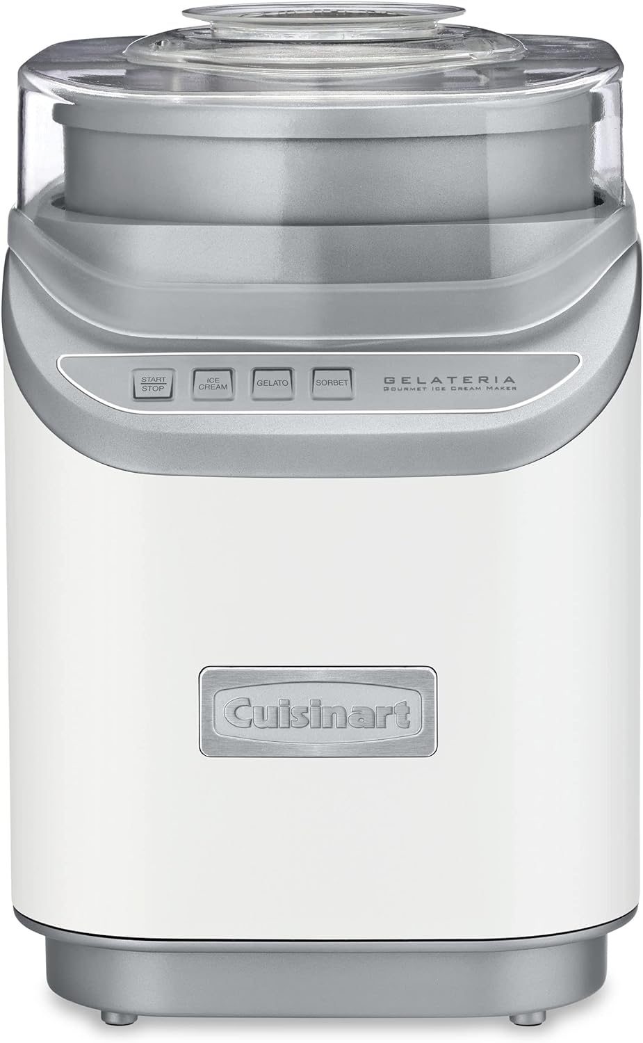 Cuisinart ICE-60WP1 2-Quart Cool Creations Ice Cream, Frozen Yogurt, Gelato and Sorbet Maker, LCD Screen with Countdown Timer, Makes Frozen Treats in 20-Minutes or Less, Stainless Steel/White