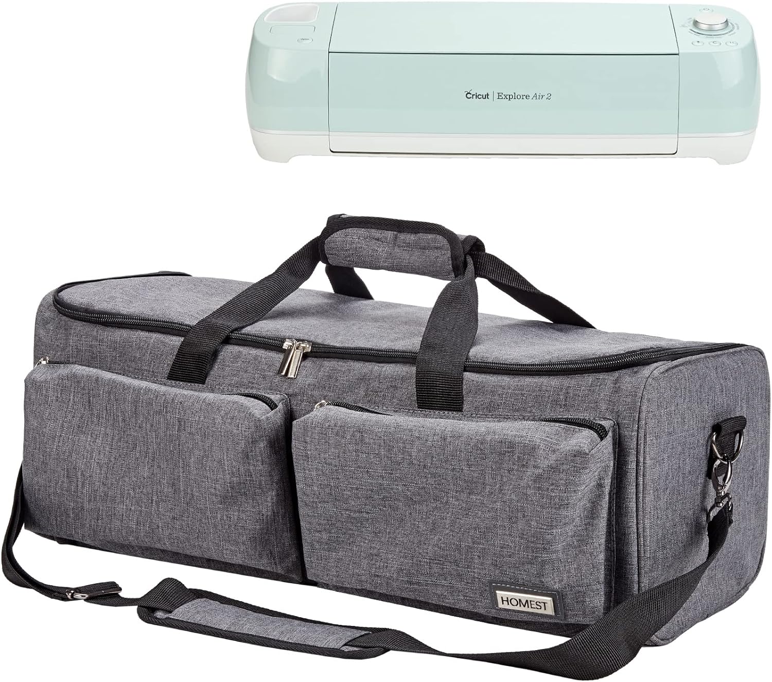 HOMEST Carrying Case Compatible with Cricut Explore Air 2, Cricut Maker, Die Cut Machine Tote, Grey (Patent Design)