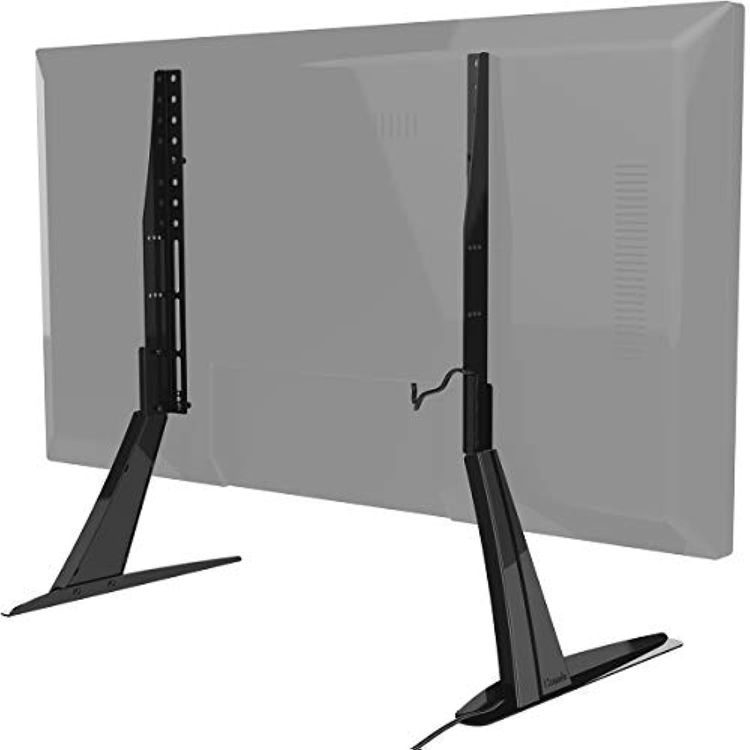 Hemudu TV Mount Stand Universal Replacement TV Stand Base VESA Pedestal Mount TV Legs for 27 inch to 55 inch LCD Flat Screen TVs with Cable Management and Height Adjustment tv Legs,Holds up to 125lbs