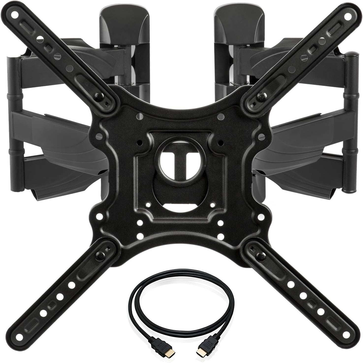 InstallerParts Corner TV Wall Mount for Most 23-55 Inch LED LCD OLED Plasma Flat Screen TVs with Full Motion Swivel and Tilt Articulating Dual Arm - VESA 400x400, Holds 132lbs, HDMI Cable