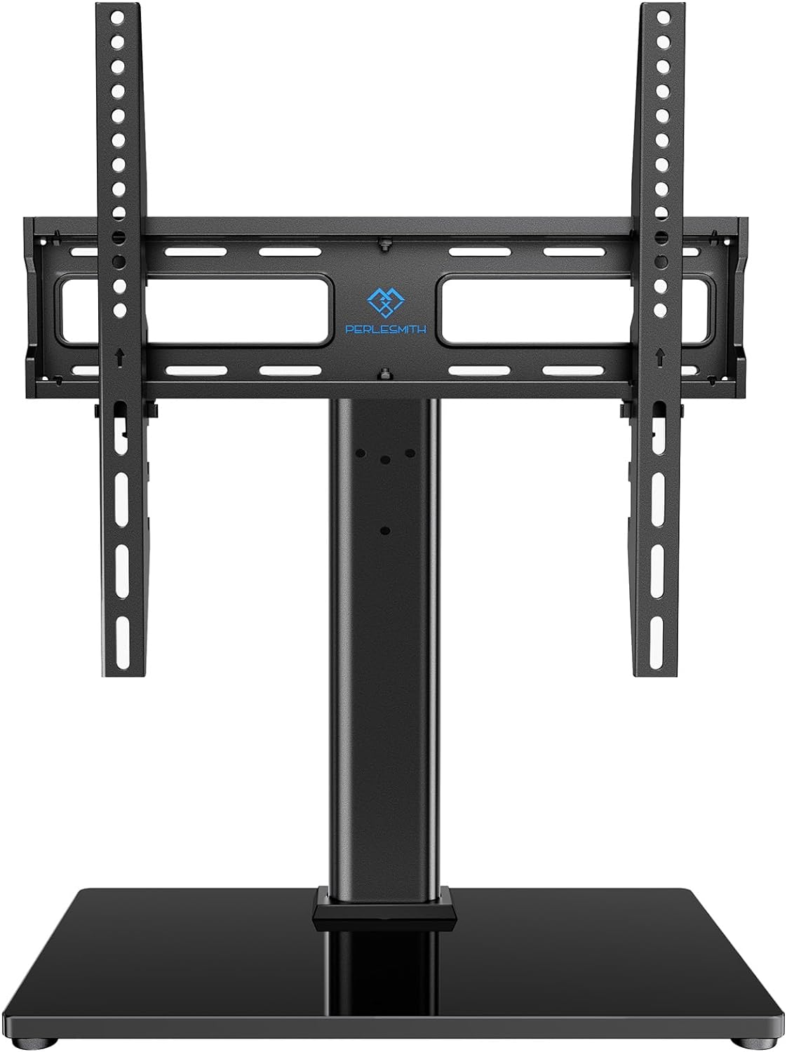 PERLESMITH Swivel Universal TV Stand/Base - Table Top TV Stand for 32-60 inch LCD LED TVs - Height Adjustable TV Mount Stand with Tempered Glass Base, VESA 400x400mm,Holds up to 88lbs PSTVS09