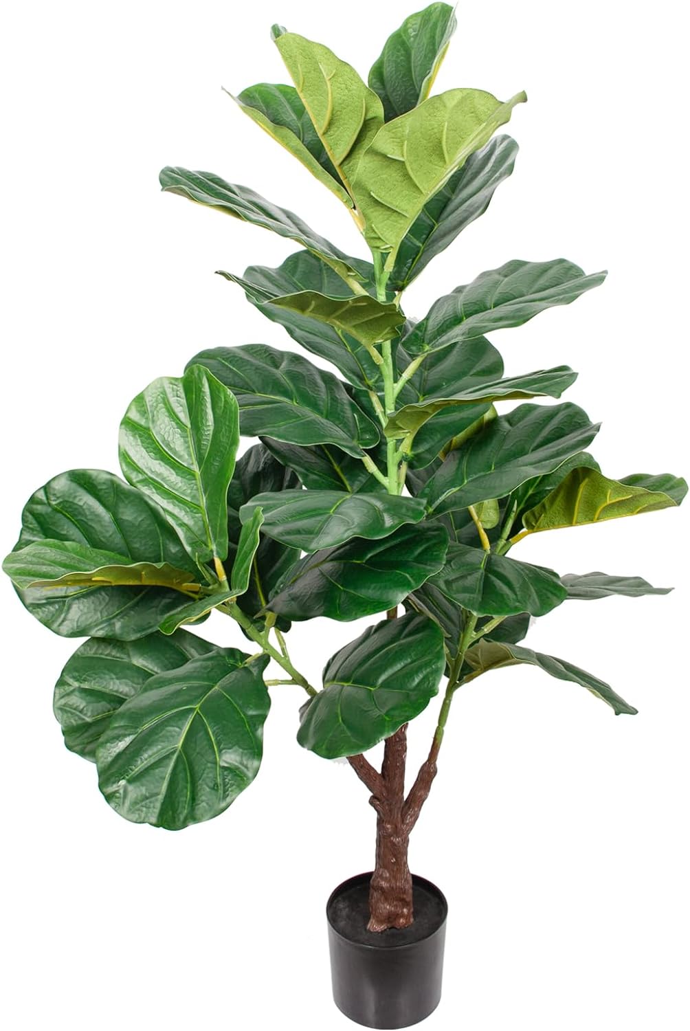 Artificial Fiddle Leaf Fig Tree, 38 inch Fake Ficus Lyrata Plant, 3ft Faux Plants Tree in Pot for Indoor Outdoor House Home Office Garden Modern Decoration Perfect Housewarming Gift