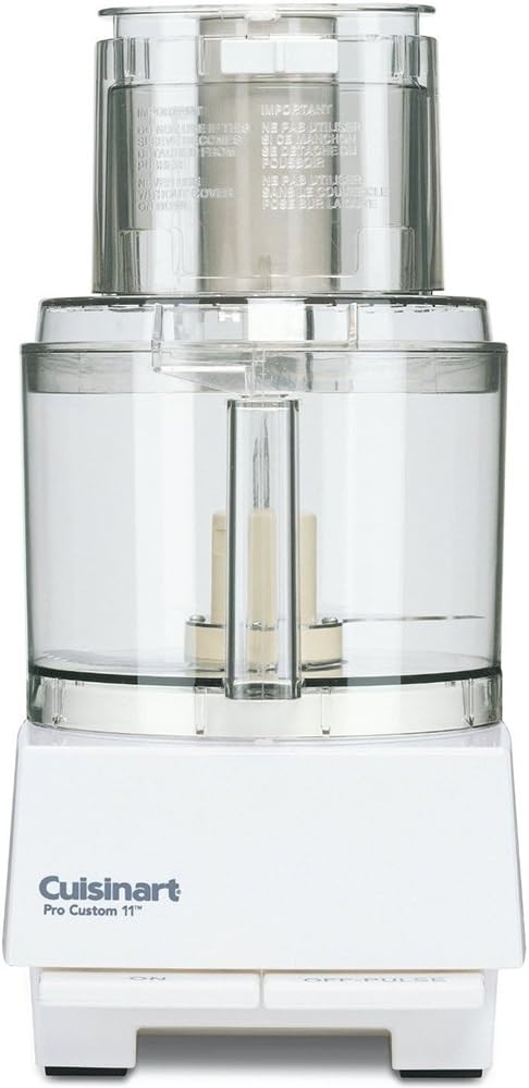 Cuisinart Cup Pro Custom 11 Food Processor With 625 Watt Motor And Extra Large Feed Tube allows For Whole Fruit And Vegetables, Additional Accessories Included For Even More Versatility, White