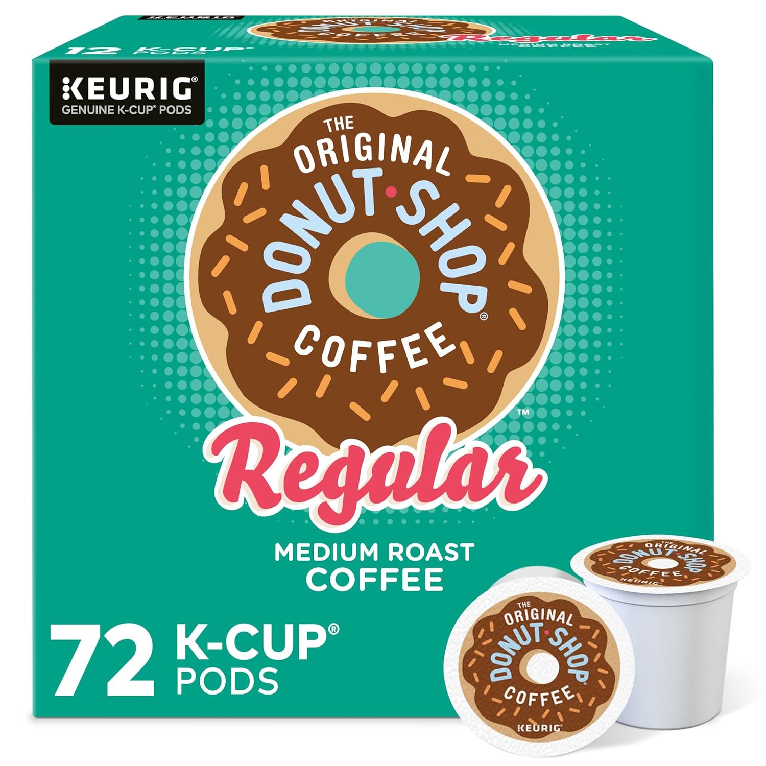 The Original Donut Shop Regular Keurig Single-Serve K-Cup Pods, Medium Roast Coffee, 72 Count (6 Packs of 12)