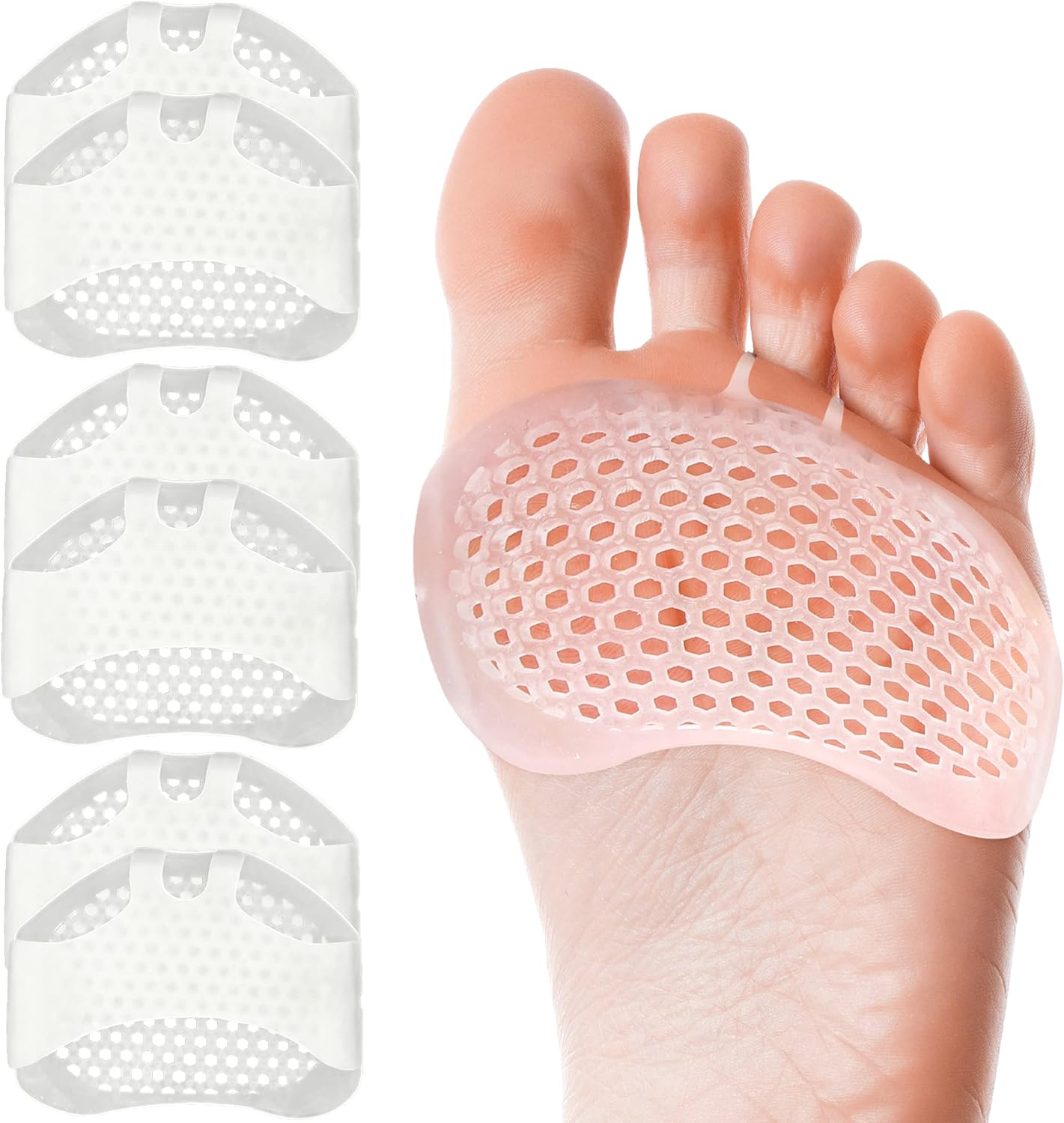 Metatarsal Pads for Women and Men 12 Pack, Gel Metatarsal Pads, Wearable Metatarsal Foot Pads for Pain Relief