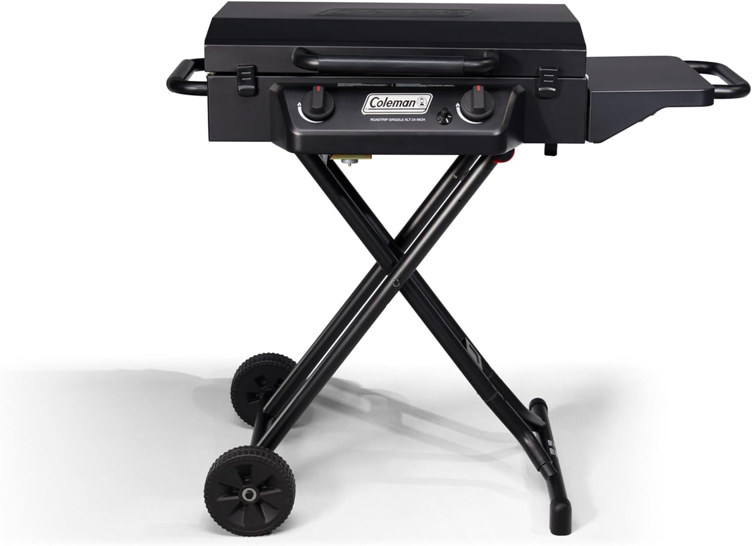 Coleman RoadTrip Griddle, 19/24 Propane Griddle with Instastart Ignition, Even Heat Distribution, Grease Tray & Optional Lid; Portable Griddle with Scissor Legs & Wheels for Camping & Tailgating