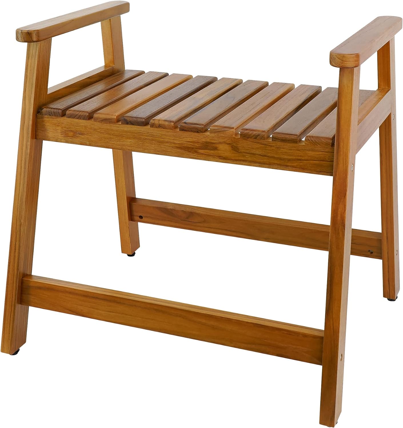 VaeFae Teak Shower Chair with Arms, 22