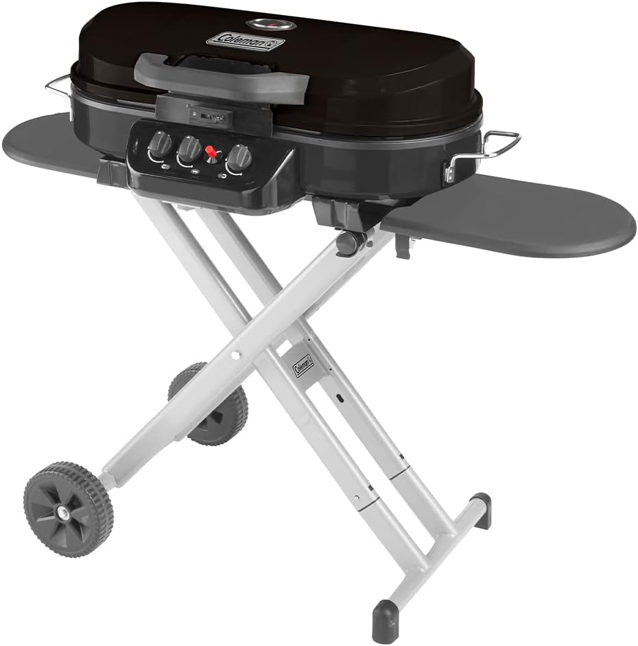 Coleman RoadTrip 285 Portable Stand-Up Propane Grill, Gas Grill with 3 Adjustable Burners & Instastart Push-Button Ignition; Great for Camping, Tailgating, BBQ, Parties, Backyard, Patio & More