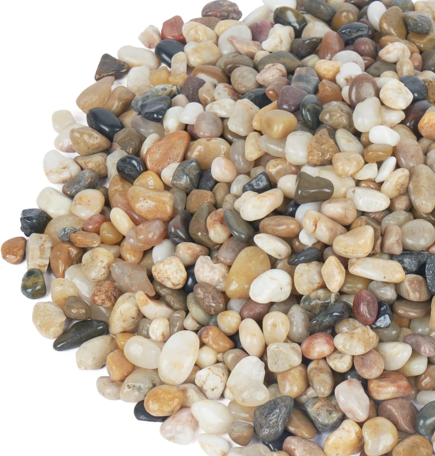 GASPRO 2.5 Pound Pebbles for Indoor Plants, 3/8 Inch Decorative Rocks for Vase, Succulents, Highly Polished, Mixed Color