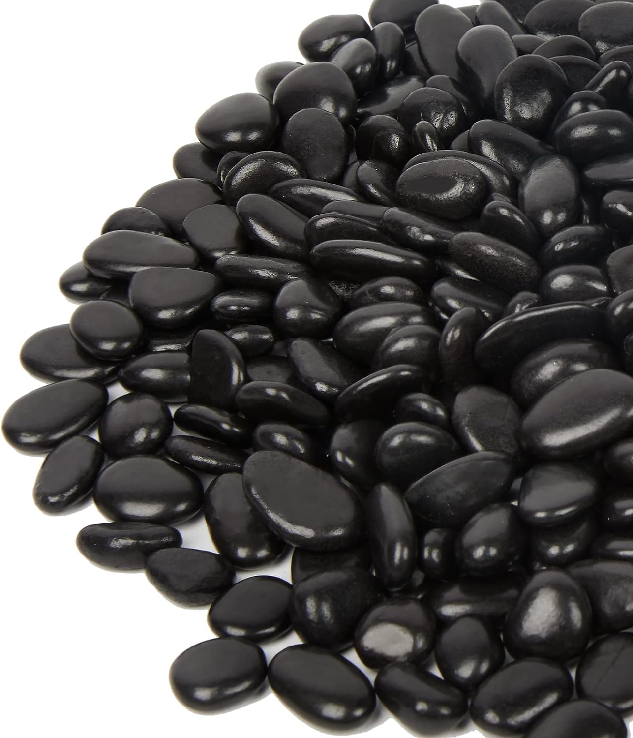 GASPRO 10 Pound Black Pebbles for Indoor Plants, 3/8 Inch Natural Decorative River Rocks for Vase, Garden, Landscaping, Succulents, Highly Polished and Smooth Surface