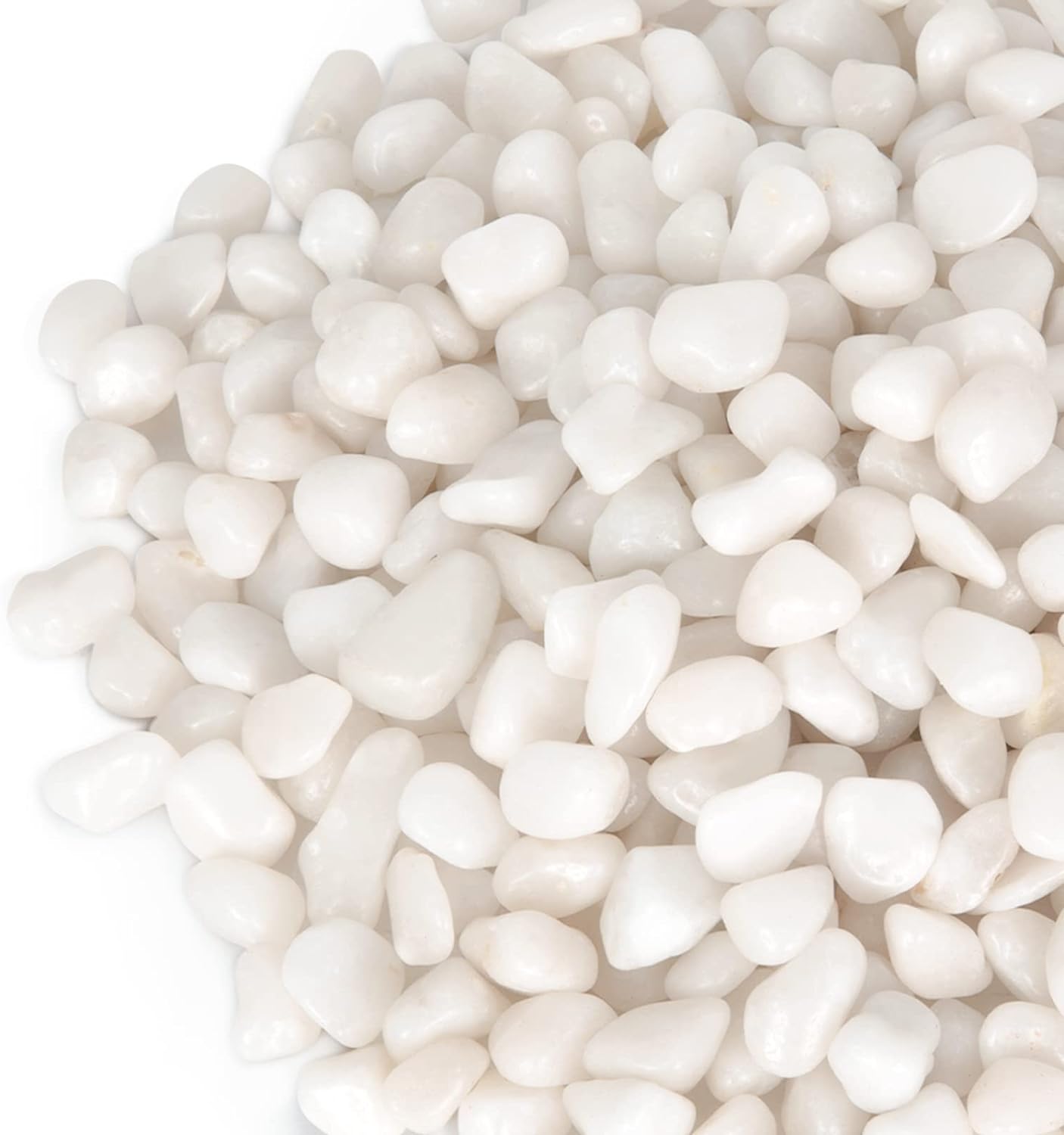 GASPRO 10 lbs White Pebbles for Plants, Vases, and Landscaping in Garden - Highly Polished 3/8 Small Rocks for Indoor and Outdoor Decor