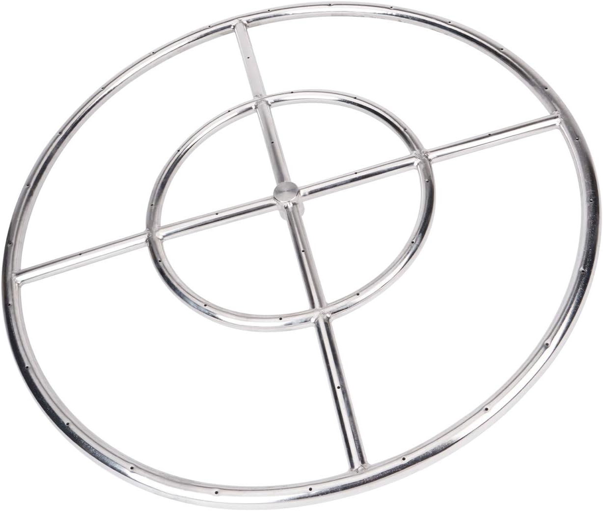 GASPRO 24 Inch Fire Pit Ring Burner, Round Fire Pit Burner for Fire Pit, Natural Gas & Propane Fireplace, 304 Series Stainless Steel, BTU 296,000 Max