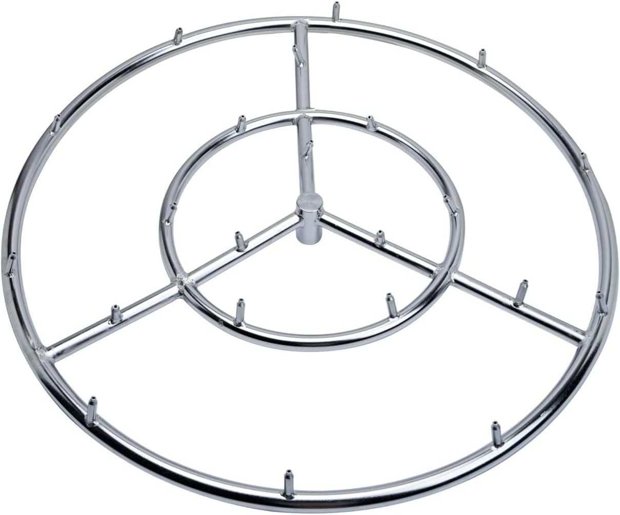 GASPRO 24 Inch Round Fire Pit Burner Ring, Jet Burner Ring for Natural Gas or Propane Fire Pit, 304 Series Stainless Steel, High Flame